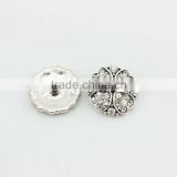 Fashion Jewelry Wholesale Lucky Clover White Crystal Metal Snap Button For Snap Button Jewelry