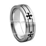 6mm and 8mm Cobalt Cross Christian Wedding Ring for Men thumbnail-1