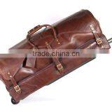 Vintage European Style Genuine Leather Travel Bag, Big Capacity Trolley Bag Made in China thumbnail-2