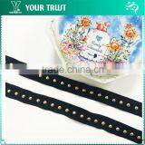 Silver Gold Gunmetal Dome Stud Black Velvet Beaded Trimming thumbnail-3