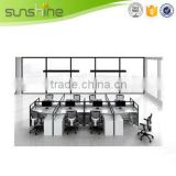 Sunshine Aluminum Frame Office Partition Low Workstation Partition Panel And Glass For 8 Person