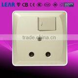 V6_3D Series Wall Switch 15A 1 Gang Switched Round-pin Socket