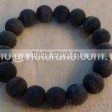 Black Buffalo Horn Beads Bracelet, Matte Finished thumbnail-1
