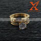 Mens and Womens Couples Wedding Band Stainless Steel Casting CNC Setting Gold Plated Wedding Fing Gold 18k Jewelry for 1 Pair thumbnail-4