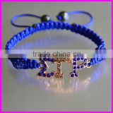 KJL-BD5064 Wholesale Braiding Society Union shamballa bracelet, Rhinestone SGRHO Sigma gamma rho bracelet
