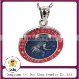 2016 New Arrivals Stainless Steel Colorful Enamel Catholic Religious Saint Christopher Protect Us Round Medal Charm Pendant
