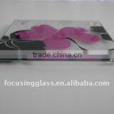 Flower Pattern Decal Tempered Glass Coaster thumbnail-2