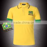 2015 Summer Men Polo Shirt Flag Style Yellow Plus Size Breathable Cotton Polo Shirts Embroidery Logo
