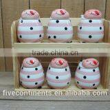 Ceramic Cute Cow Decorative 6pcs Spices Jars Set With Wood Stand thumbnail-1