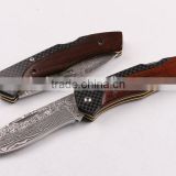 OEM Japanese Damascus steel blanks blade folding hunting knife