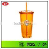 Bpa Free 20oz Plastic Double Wall Cold Cup With Straw thumbnail-6