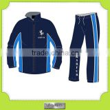 customzied blue men's sportwear polyester tracksuit