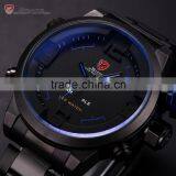SHARK Stainless Steel Japan Movement Analog Date Alarm Quartz Wrist Mens Sport Digital Watch thumbnail-2