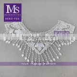 2016 fancy neckline, polyester water soluble fringe collars for lady dress