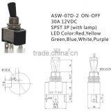ASW-07D-2 SPST 3P 30A 12VDC With LAMP Automotive Toggle Switch thumbnail-4