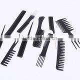 10pcs Professional Salon Hair Styling Hairdressing Black Plastic BarbersBrush Combs Set Hair Comb Set,Good for Barber thumbnail-2
