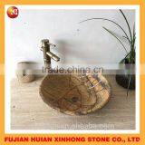 Bathroom Kitchen Wash Basin, Yellow Natural Stone Wash Basin thumbnail-5