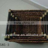 Natural Water Hyacinth Storage Baskets With Wood Handle thumbnail-3