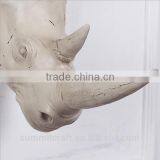 Resin Modern Wall Animal Head Sculpture Rhinoceros Wall Decoration thumbnail-3