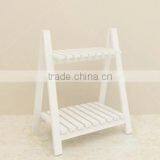 Colorful 2 Layers Wooden Flower Stand Healthy Paint Folding Flower Shelf thumbnail-3