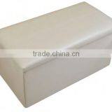 Beige Large Collapsible Faux Leather Garments Storage Stool For Cloakroom thumbnail-2