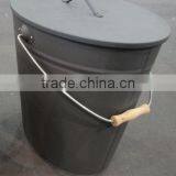 High Quality Wooden Handle Large Black Coal Hod/fire Tools/BBQ Wood Collector/Portable Ash/coal Bucket/pails With Lid thumbnail-1