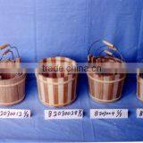 Antique Old Hemp Rope Bucket Brown Flowerpot Small Ice Bucket thumbnail-1