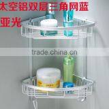 Factory Direct Space Aluminum Metal Ware Pendant Double Triangle Basket Hook Bathroom Metal Storage Rack thumbnail-1