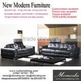 JR8052 Contemporary Black Italian Leather Sofa Set With Adjustable Headrest Cheap Leather Sofa Supplier Guangzhou Foshan thumbnail-1