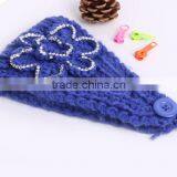 STOCK Wholesale Crystal Crochet Head Wraps Crochet Flower Knit Headwrap thumbnail-4