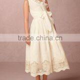 Latest Children Dress Design Kids Dresses Photo Sweet Ivory Warp- Front Child Dress HSD5362 thumbnail-2