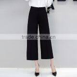 Wholesale Women's Wool Wide Leg Palazzo Trousers Casual Pants High Waist Straight Pants thumbnail-4