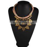 Europe and the United States the Original Single Necklace Vintage Brief Collarbone Geometric Pattern Sweater Chain Tassel thumbnail-1