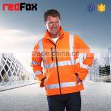 High Visibility Cheap Men Reflective Safety Softshell Winter Jacket thumbnail-5