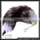 CX-R-17 Cute Fox Fur Tail Custom Metal Keychain thumbnail-2
