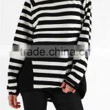 Oversized Loose Two Color Striped Sweatshirt,sweatshirt Extra Long thumbnail-1