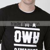 Black Custom Printed Sweatshirt Fleece Lined Autumn Casual Mens Clothing Pullover 80% Cotton 20% Polyester Fabric Material Sweat thumbnail-6