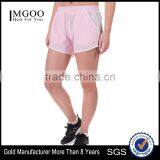 MGOO Hot Sale 100% Polyester Women Crossfit Shorts Transparent White Binding Dri Fit Shorts thumbnail-1