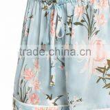 Women Floral Print Pajamas Set Short Sleeve Button Top With Shorts Satin Pattern Pyjama Set thumbnail-5