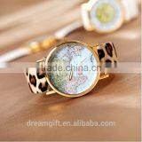 2015 Hot Sale Retro World Map Watch Fashion Leather Alloy Women Casual Analog Quartz Wrist Watch Items for Girls thumbnail-4