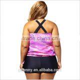 China Factory Price Custom Hot Fat Women Two-Piece Swimming Wear Suit thumbnail-3