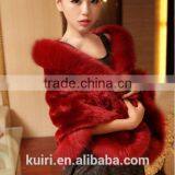 Elegant Mink Fur Wedding Shawl for Bridal Dress Winter Fashion Wide Plush Woman Faux Fur Shawl thumbnail-5