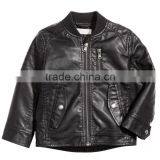 Winter Baby Kids Black Leather Jacket Wholesle Winter Leather thumbnail-3