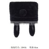 Fashionable Smily Face High Quality Green Faux Fur Leather Ladies Shoulder Bag thumbnail-5