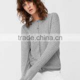 Womens Open Front Wool Custom Button up Cardigan Bamboo Sweater With Wholesale Price thumbnail-2