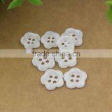 Resin Material Pearl White 2-Holes Flower Fancy Shirt Button For Ladies thumbnail-3