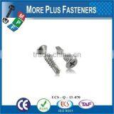 Made in Taiwan High Quality Stainless Steel Cross Recessed Self Drilling TEK Screw thumbnail-3