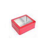Red Color Window Tin Box thumbnail-1