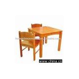 wooden children table and chair