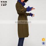 Oem Ladies Trench Coat With Lapel Collar Loose Fit Trench Coat for Women thumbnail-3
